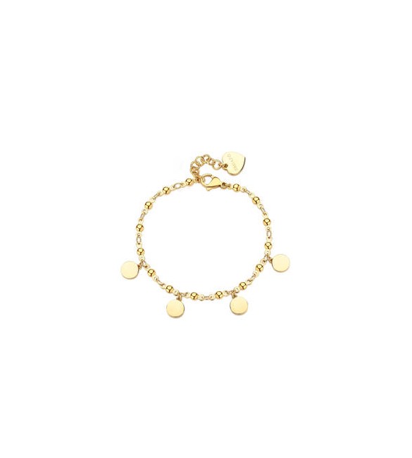 Bracciale Donna Gioielli Sagapò Elysium in acciaio dorato con cerchi sum14