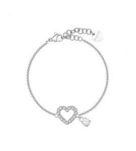 Bracciale Donna Gioielli Sagapò Twinkle in acciaio con cuore e cristalli SWN11
