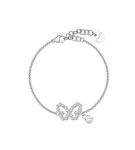 Bracciale Donna Gioielli Sagapò Twinkle in acciaio con farfalla e cristalli SWN19
