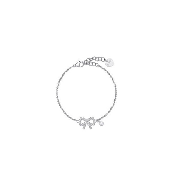 Bracciale Donna Gioielli Sagapò Twinkle in acciaio con fiocco e cristalli SWN13