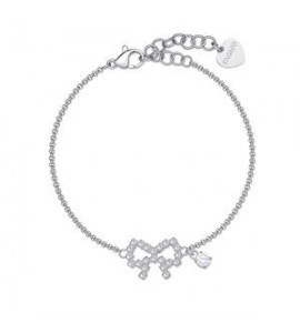 Bracciale Donna Gioielli Sagapò Twinkle in acciaio con fiocco e cristalli SWN13
