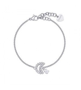 Bracciale Donna Gioielli Sagapò Twinkle in acciaio con luna e cristalli SWN17