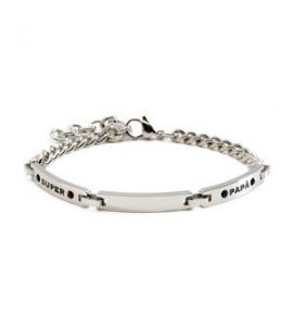 Bracciale Uomo Gioielli Sagapò Titan in acciaio catena Super Papà stile01