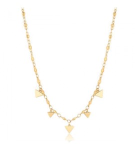 Collana Donna Gioielli Sagapò Elysium in acciaio dorata con triangoli