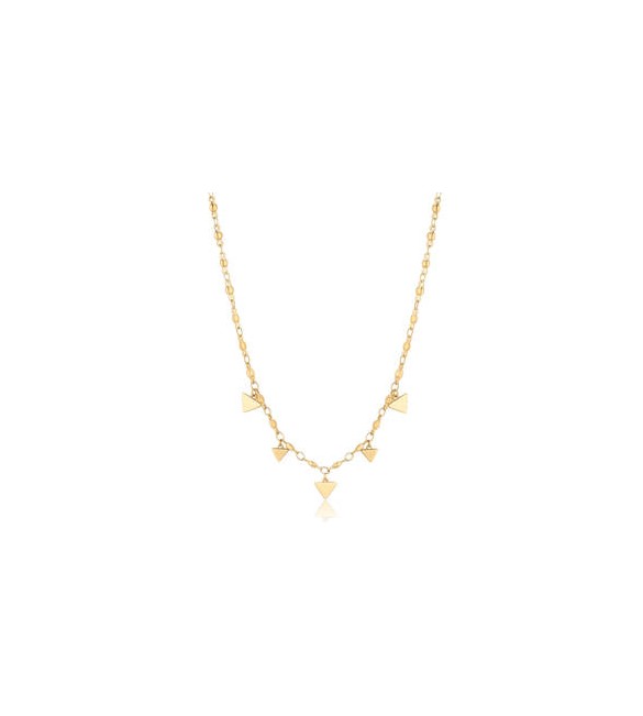 Collana Donna Gioielli Sagapò Elysium in acciaio dorata con triangoli