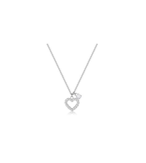 Collana Donna Gioielli Sagapò Twinkle in acciaio con cuore e cristalli SWN01