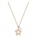 Collana Donna Gioielli Sagapò Twinkle in acciaio dorato con stella e cristalli SWN06