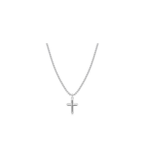 Collana Uomo Gioielli Sagapò Rogue in acciaio catena e croce SRG03