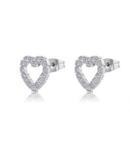 Orecchini Gioielli Sagapò Twinkle in acciaio con cuore e cristalli SWN21