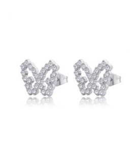 Orecchini Gioielli Sagapò Twinkle in acciaio con farfalla e cristalli SWN29