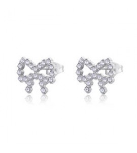 Orecchini Gioielli Sagapò Twinkle in acciaio con fiocco e cristalli SWN23