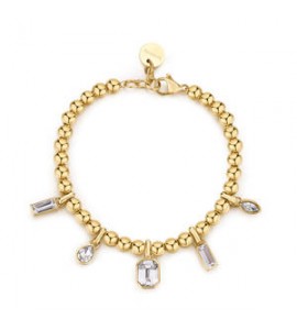 Bracciale Gioielli Brosway Symphonia in acciaio dorato e cristalli bianchi bym192