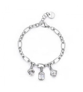 Bracciale Gioielli Brosway Symphonia in acciaio e cristalli bianchi bym191