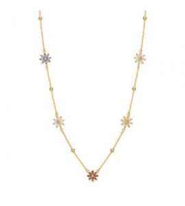Collana Donna Gioielli Rosato Gaia in argento dorato e fiori colorati RZGA66