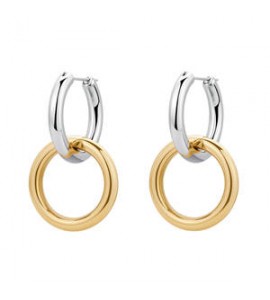 Orecchini Cerchi Pendenti Gioielli Brosway Aura in acciaio e dorato bau21