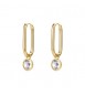 Orecchini Gioielli Brosway Symphonia in acciaio dorato e cristalli bianchi bym194