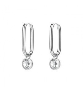Orecchini Gioielli Brosway Symphonia in acciaio e cristalli bianchi bym193