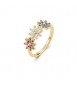 Anello Donna Gioielli Rosato Gaia in argento dorato fiori colorati misura 16 RZGA82C