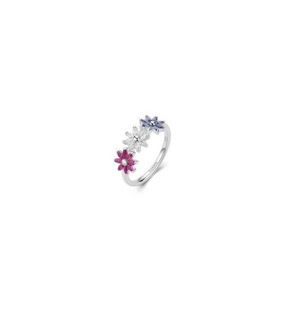 Anello Donna Gioielli Rosato Gaia in argento fiori colorati misura 16 RZGA81C