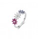 Anello Donna Gioielli Rosato Gaia in argento fiori colorati misura 16 RZGA81C
