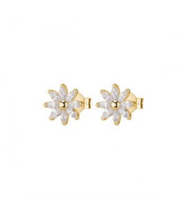 Orecchini Donna Gioielli Rosato Gaia in argento dorato a fiore bianco RZGA74