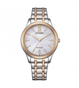Orologio Solo Tempo Donna Citizen Eco Drive bicolore beige em0416-78a