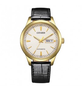 Orologio Solo Tempo Uomo Citizen Automatico dorato pelle nero ny4059-09a