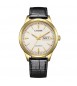 Orologio Solo Tempo Uomo Citizen Automatico dorato pelle nero ny4059-09a