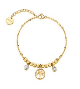 Bracciale Donna Gioielli Brosway Chakra in acciaio dorato albero della vita BHKB270