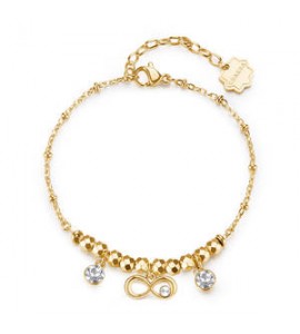 Bracciale Donna Gioielli Brosway Chakra in acciaio dorato infinito BHKB262