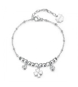 Bracciale Donna Gioielli Brosway Chakra in acciaio quadrifoglio BHKB265