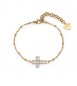 Bracciale Gioielli Sagapò Arcadia in acciaio dorato con croce e cristalli SRD14