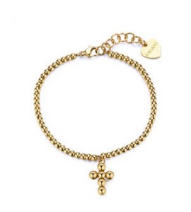 Bracciale Gioielli Sagapò Arcadia in acciaio dorato con croce SRD12