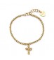 Bracciale Gioielli Sagapò Arcadia in acciaio dorato con croce SRD12