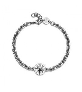 Bracciale Uomo Gioielli Sagapò Nautika in acciaio con rosa dei venti SNK17