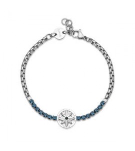 Bracciale Uomo Gioielli Sagapò Nautika in acciaio con rosa dei venti SNK18