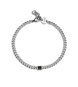 Bracciale Uomo Gioielli Sagapò Proud in acciaio con borchia SPD31