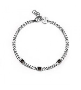 Bracciale Uomo Gioielli Sagapò Proud in acciaio con borchie SPD32