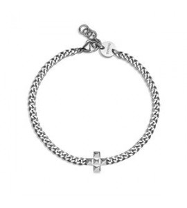 Bracciale Uomo Gioielli Sagapò Proud in acciaio con croce SPD33