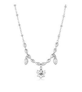 Collana donna gioielli Brosway Chakra in acciaio con fiore di loto BHKN157