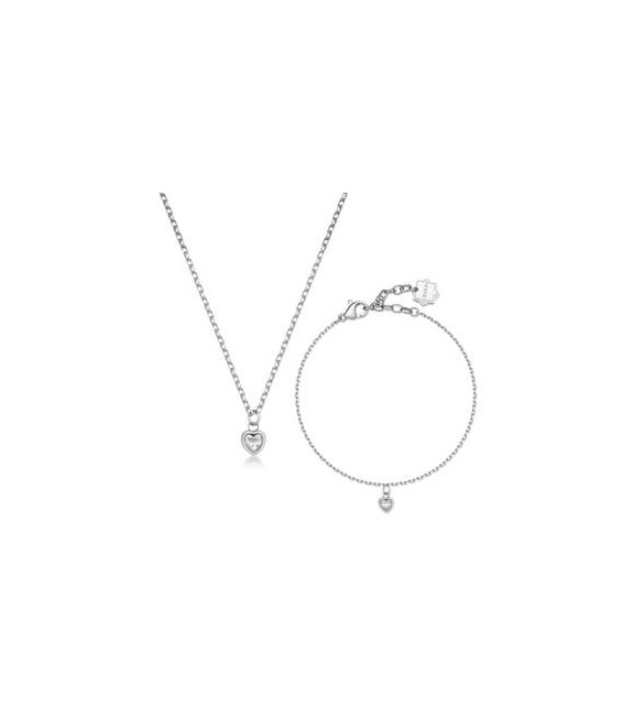 Collana e Bracciale Donna Gioielli Brosway Chakra in acciaio Cuore BHKLE01