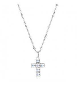 Collana Gioielli Sagapò Arcadia in acciaio con croce e cristalli SRD05