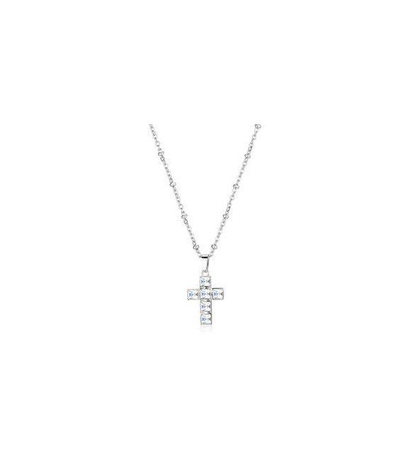 Collana Gioielli Sagapò Arcadia in acciaio con croce e cristalli SRD05