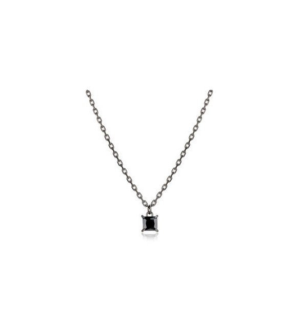 Collana Gioielli Sagapò Tricky in acciaio brunito con zircone nero STK13