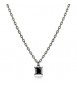 Collana Gioielli Sagapò Tricky in acciaio brunito con zircone nero STK13
