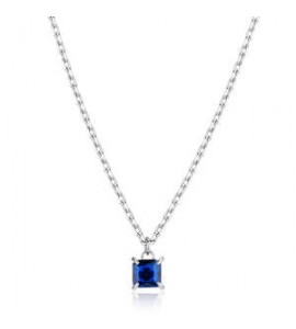 Collana Gioielli Sagapò Tricky in acciaio con zircone blu STK11
