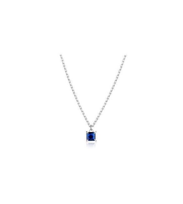Collana Gioielli Sagapò Tricky in acciaio con zircone blu STK11