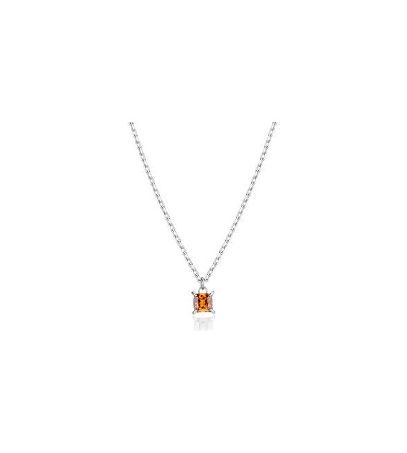 Collana Gioielli Sagapò Tricky in acciaio con zircone miele STK12