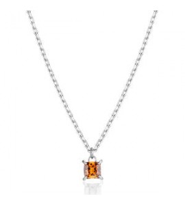 Collana Gioielli Sagapò Tricky in acciaio con zircone miele STK12
