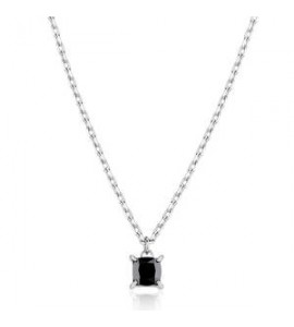 Collana Gioielli Sagapò Tricky in acciaio con zircone nero STK10